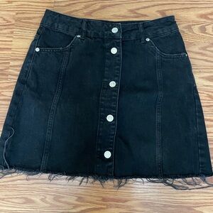 Topshop Black Button-Front denim Mini Skirt 6